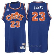 Maglia Cleveland Cavaliers LeBron James NO 23 Throwback 2008 Blu