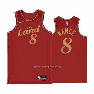 Maglia Cleveland Cavaliers Pete Nance #8 Citta 2023-24 Rosso