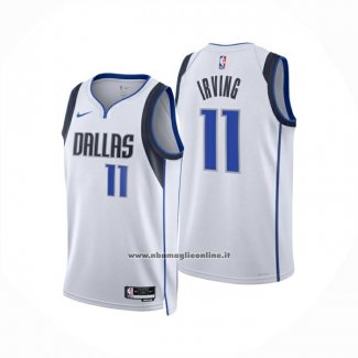 Maglia Dallas Mavericks Kyrie Irving No 11 Association 2024-25 Bianco