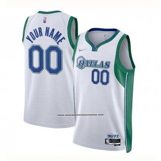 Maglia Dallas Mavericks Personalizzate Citta 2021-22 Bianco