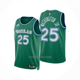 Maglia Dallas Mavericks Washington Jr No 25 Classic 2025-26 Verde