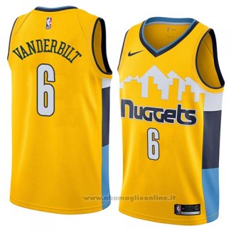 Maglia Denver Nuggets Jarred Vanderbilt NO 6 Statement 2018 Giallo