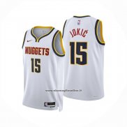 Maglia Denver Nuggets Nikola Jokic No 15 Association 2024-25 Bianco