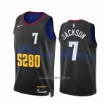 Maglia Denver Nuggets Reggie Jackson #7 Citta 2023-24 Nero