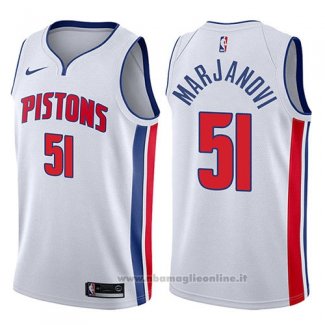 Maglia Detroit Pistons Boban Marjanovic NO 51 Association 2017-18 Bianco