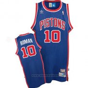 Maglia Detroit Pistons Dennis Rodman NO 10 Throwback Blu