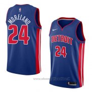 Maglia Detroit Pistons Eric Moreland NO 24 Icon 2018 Blu