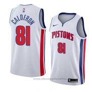 Maglia Detroit Pistons Jose Calderon NO 81 Association 2018 Bianco