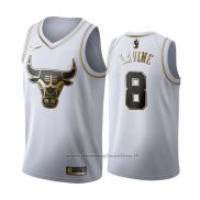 Maglia Golden Edition Chicago Bulls Zach Lavine NO 8 2019-20 Bianco