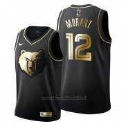 Maglia Golden Edition Memphis Grizzlies Ja Morant NO 12 Nero