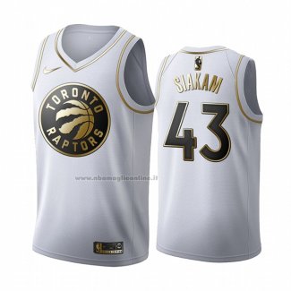 Maglia Golden Edition Toronto Raptors Pascal Siakam NO 43 Bianco