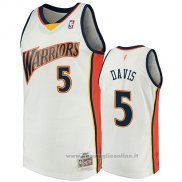 Maglia Golden State Warriors Baron Davis NO 5 2009-10 Hardwood Classics Bianco