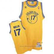 Maglia Golden State Warriors Chris Mullin NO 17 Throwback Giallo