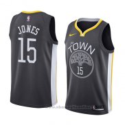 Maglia Golden State Warriors Damian Jones NO 15 Statement 2018 Nero