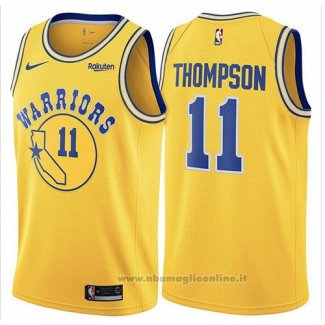 Maglia Golden State Warriors Klay Thompson NO 11 Hardwood Classic 2018 Giallo