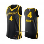 Maglia Golden State Warriors Moses Moody #4 Citta Autentico 2023-24 Nero
