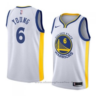 Maglia Golden State Warriors Nick Young NO 6 Association 2018 Bianco