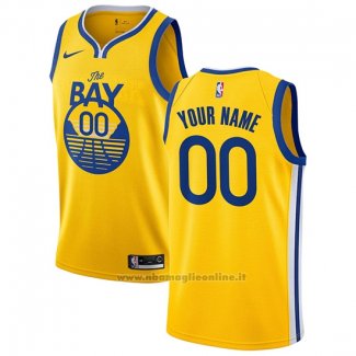 Maglia Golden State Warriors Personalizzate Citta 2019-20 Giallo