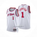 Maglia Houston Rockets Amen Thompson No 1 Citta 2025-26 Bianco
