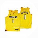 Maglia Indiana Pacers Tyrese Haliburton No 0 Statement 2025-26 Giallo