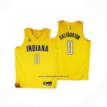 Maglia Indiana Pacers Tyrese Haliburton No 0 Statement 2025-26 Giallo