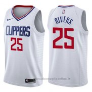 Maglia Los Angeles Clippers Austin Rivers NO 25 Association 2017-18 Bianco