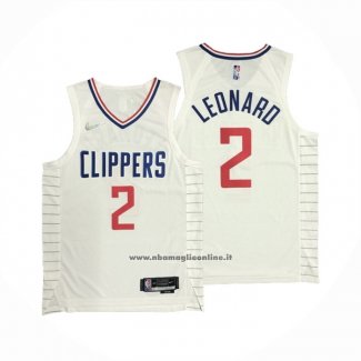 Maglia Los Angeles Clippers Kawhi Leonard #2 Association 2020-21 Autentico Bianco