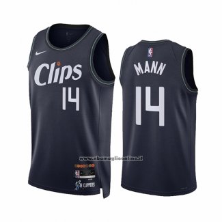 Maglia Los Angeles Clippers Terance Mann #14 Citta 2023-24 Blu