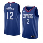 Maglia Los Angeles Clippers Tyrone Wallace NO 12 Icon 2018 Blu