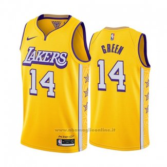 Maglia Los Angeles Lakers Danny Green NO 14 Citta Edition Giallo