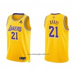 Maglia Los Angeles Lakers Joel Ayayi #21 75th Anniversary 2021-22 Giallo