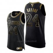 Maglia Los Angeles Lakers Kobe Bryant NO 24 Gold Black Mamba Or Nero