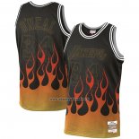 Maglia Los Angeles Lakers Shaquille O'neal #34 Flames Nero
