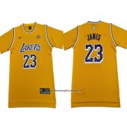 Maglia Manica Corta Los Angeles Lakers Lebron James No 23 Giallo