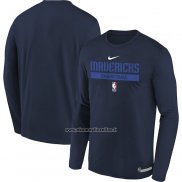 Maglia Manica Lunga Dallas Mavericks Practice Performance 2022-23 Blu2