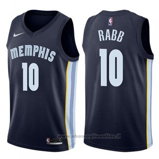 Maglia Memphis Grizzlies Ivan Rabb NO 10 Icon 2017-18 Blu