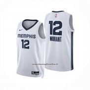 Maglia Memphis Grizzlies Ja Morant No 12 Association 2024-25 Bianco