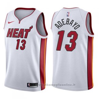 Maglia Miami Heat Bam Adebayo NO 13 Association 2017-18 Bianco