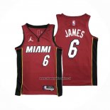 Maglia Miami Heat LeBron James #6 Statement 2020-21 Rosso