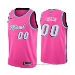 Maglia Miami Heat Personalizzate Earned 2018-19 Rosa