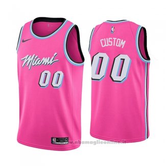 Maglia Miami Heat Personalizzate Earned 2018-19 Rosa