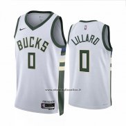 Maglia Milwaukee Bucks Damian Lillard #0 Association 2022-23 Bianco