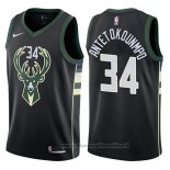 Maglia Milwaukee Bucks Giannis Antetokounmpo NO 34 2017-18 Nero