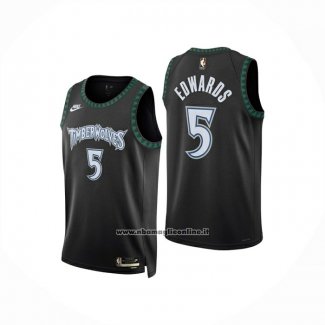 Maglia Minnesota Timberwolves Anthony Edwards No 5 Classic 2025-26 Nero