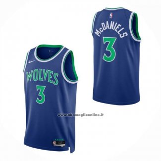 Maglia Minnesota Timberwolves Jaden Mcdaniels No 3 Icon 2026-27 Blu
