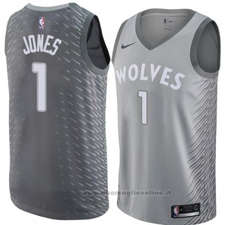 Maglia Minnesota Timberwolves Tyus Jones NO 1 Citta 2018 Grigio