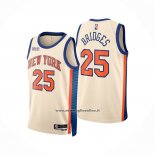 Maglia New York Knicks Mikal Bridges No 25 Citta 2025-26 Crema