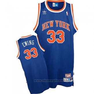 Maglia New York Knicks Patrick Ewing NO 33 Throwback Blu