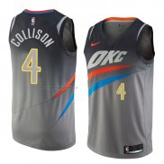 Maglia Oklahoma City Thunder Nick Collison NO 4 Citta 2018 Grigio