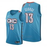 Maglia Oklahoma City Thunder Paul George NO 13 Citta Edition Blu